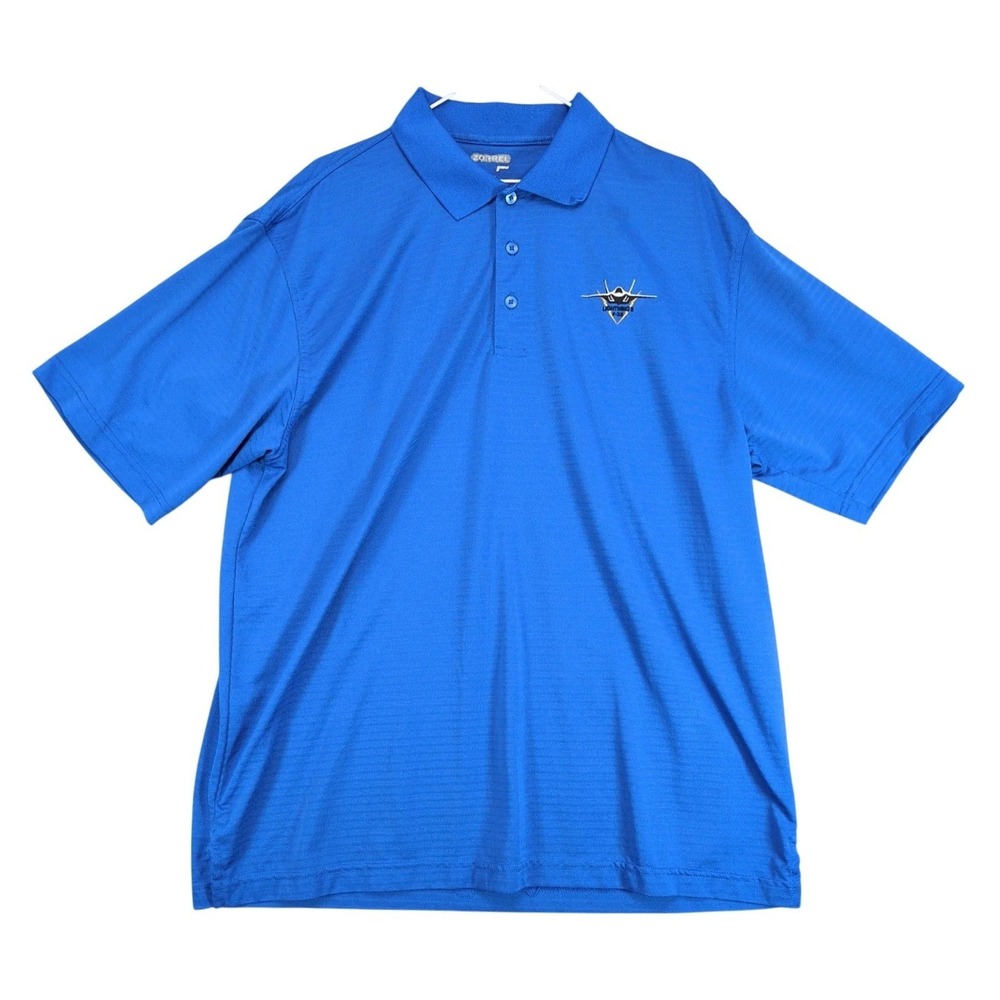 F-35 Lightning II Blue Polo Shirt Mens XL Lockheed Martin AF Fighter Jet Zorrel